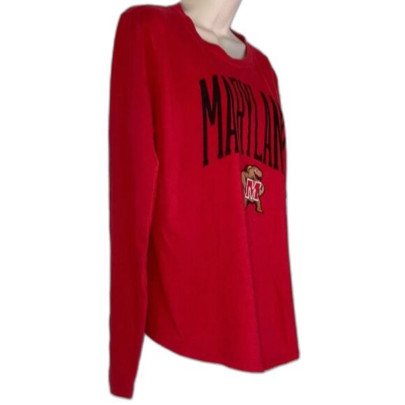 UNDER ARMOUR Maryland Terrapins Red Performance Long Sleeve Shirt Womens Large - Picture 2 of 13
